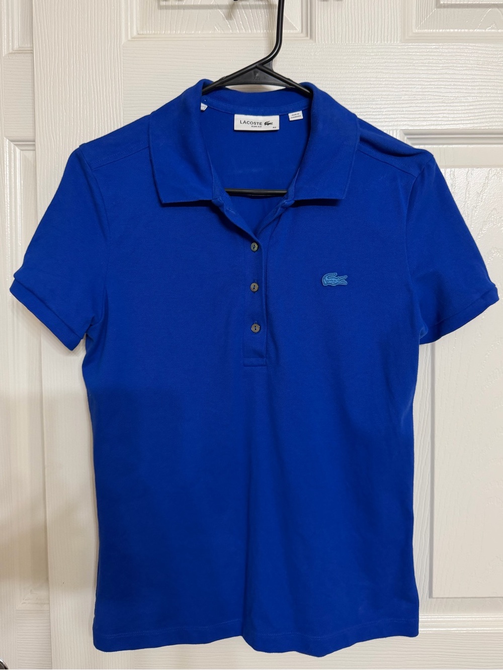 Lacoste Women's Slim Fit Royal Blue Short-Sleeve Polo